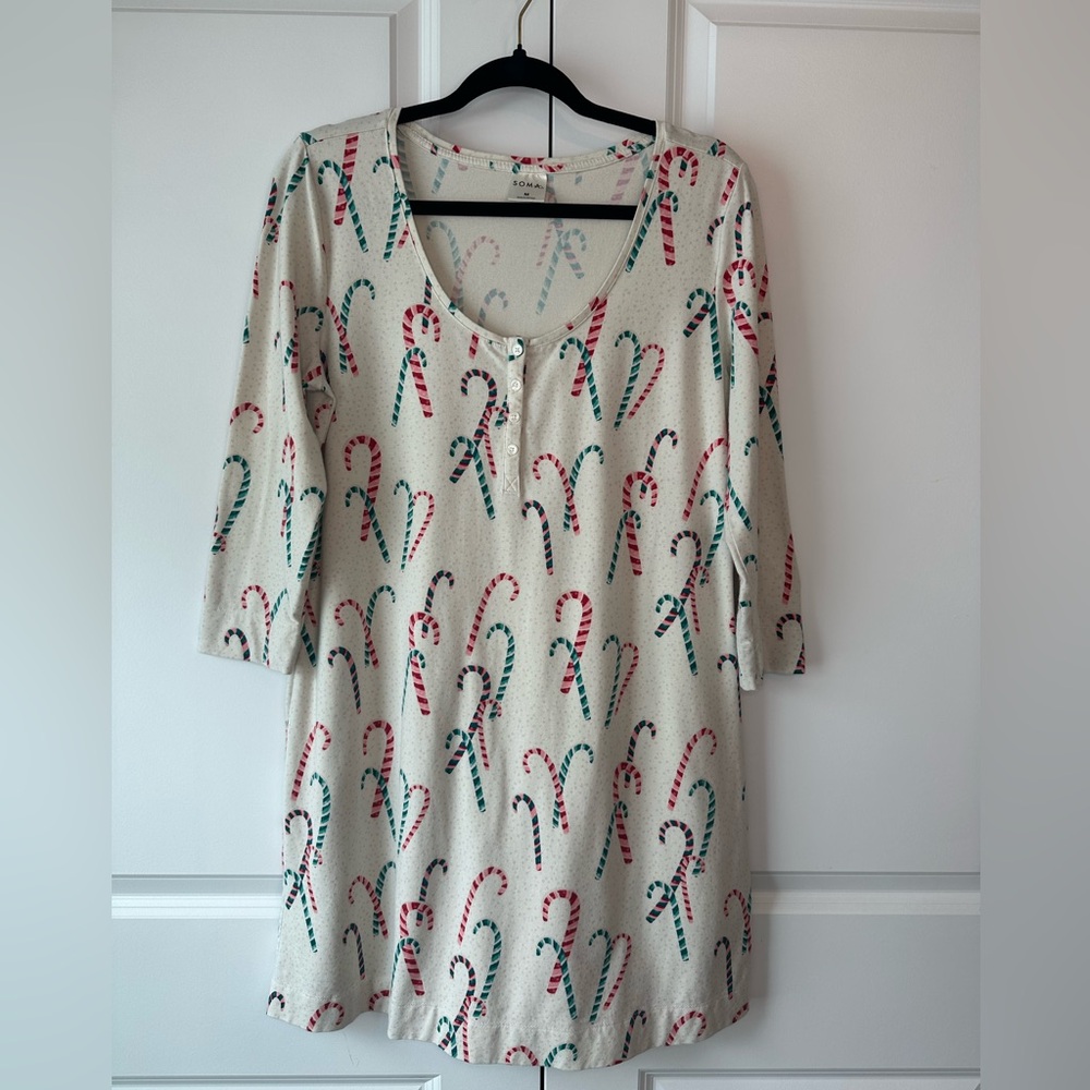 Soma Women’s Candy Cane Nightshirt (Size M)